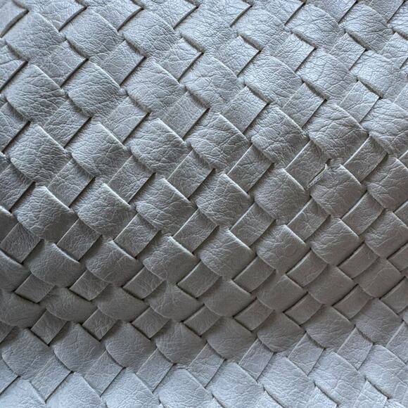 Isabelle Cream Vegan Woven Leather Slim Crossbody Shoulder Handbag - Picture 4 of 9